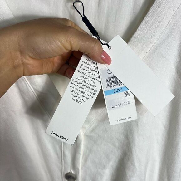 Calvin Klein Womens dress Size 20W Linen blend NEW WITH TAGS - Picture 4 of 11